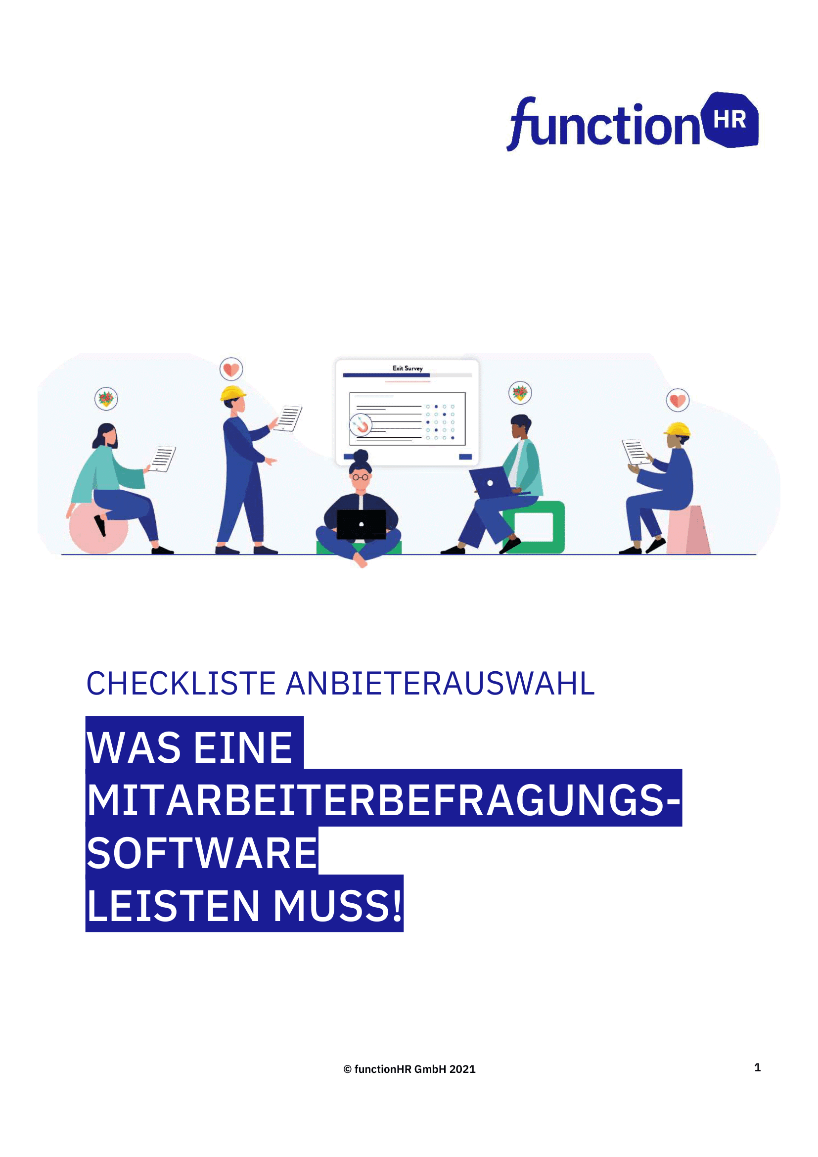 Mitarbeiterbefragung: Ziele, Auswertung, Software, Datenschutz Checkliste Anbieterauswahl Mitarbeiterbefragung Befragungssoftware