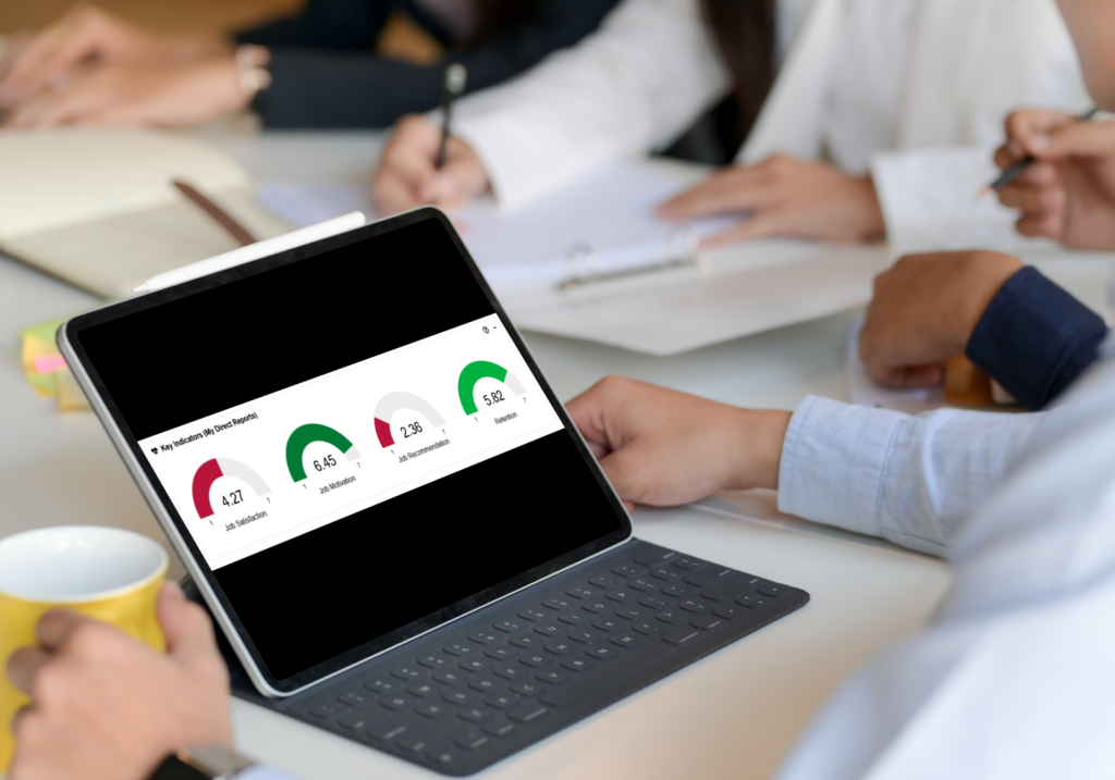 Benchmarking im HR - Lernen durch sinnvollen Vergleich mit functionHR Tachometer Dashboard View for Benchmarking in HR