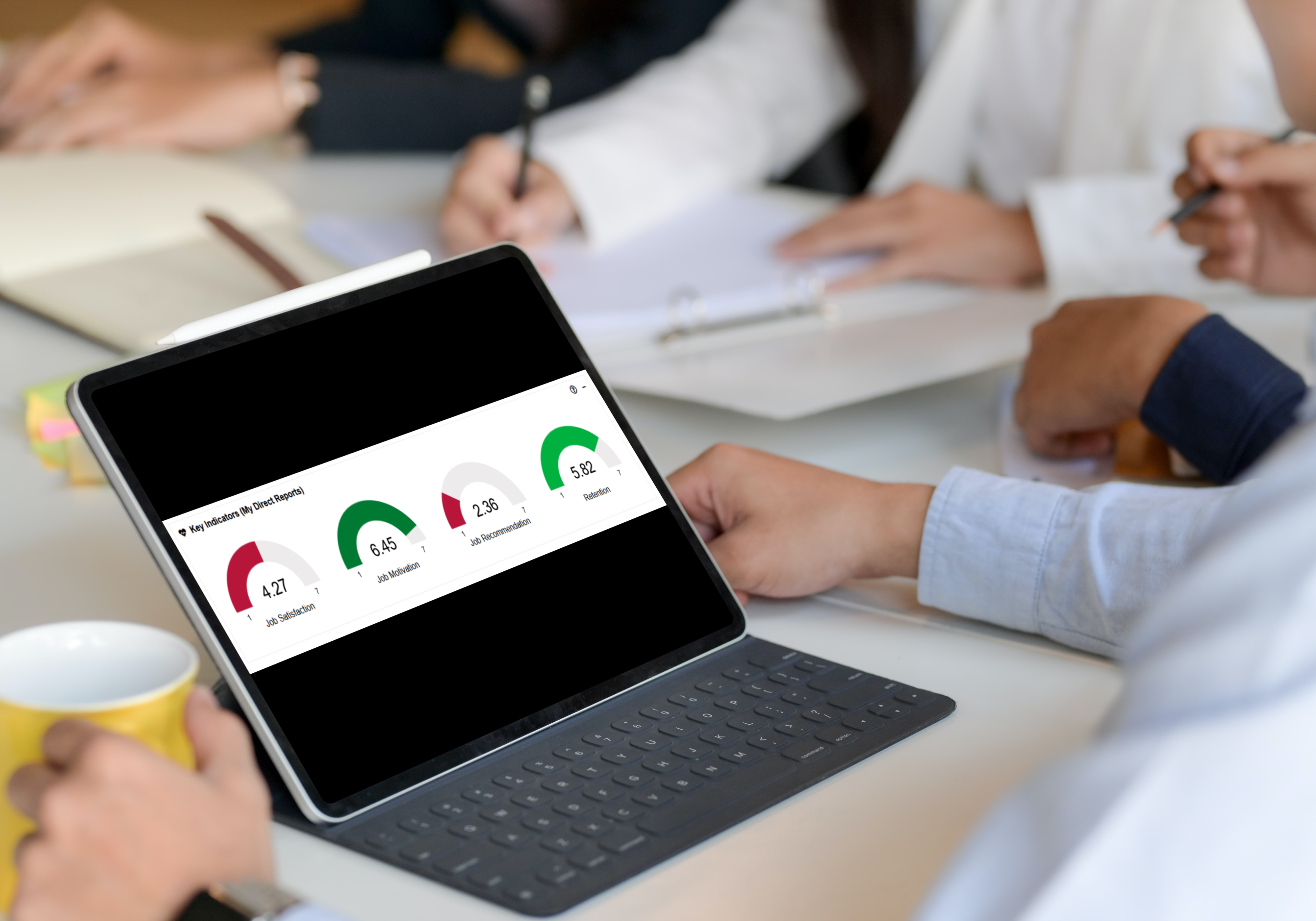 Tachometer Dashboard View for Benchmarking in HR